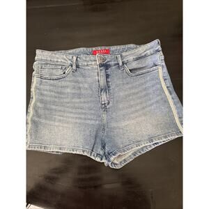 GUESS - light wash sparkle jean shorts - Size 32 EUC